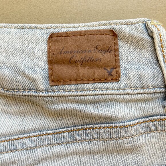 American Eagle Shorts 2 Denim Jean Light Blue Distressed Stretch - Picture 3 of 7